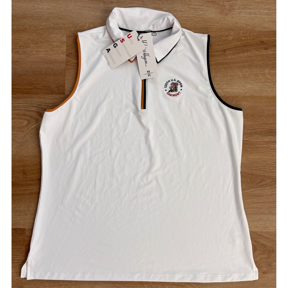NWT Women's Walter Hagen 125th US Open Oakmont Sleeveless Polo - XL - White